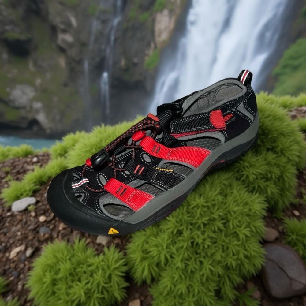 Big Kids' Keen Newport H2 Racing Red Gargoyle Black Size 4